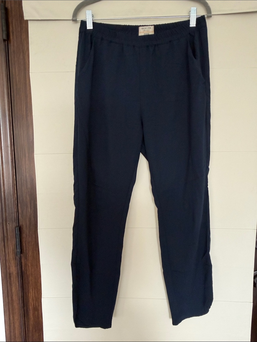 Marine Layer Black Straight-Leg Pull-On Pants